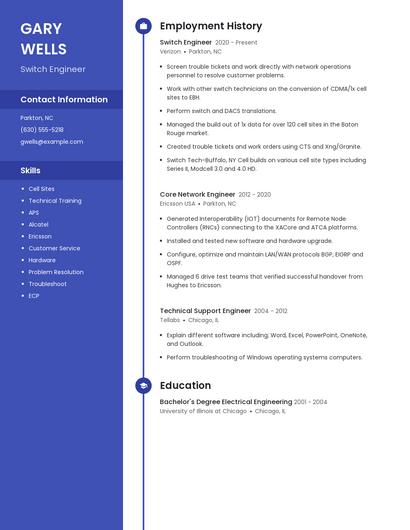 Switch Engineer Resume