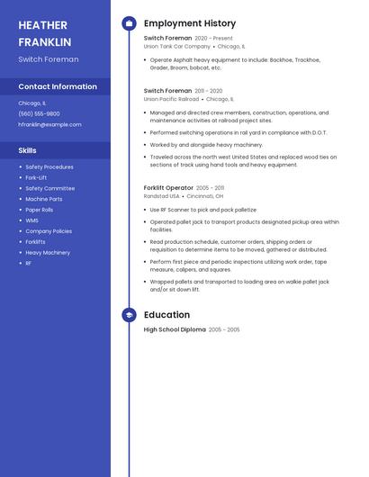 Switch Foreman Resume