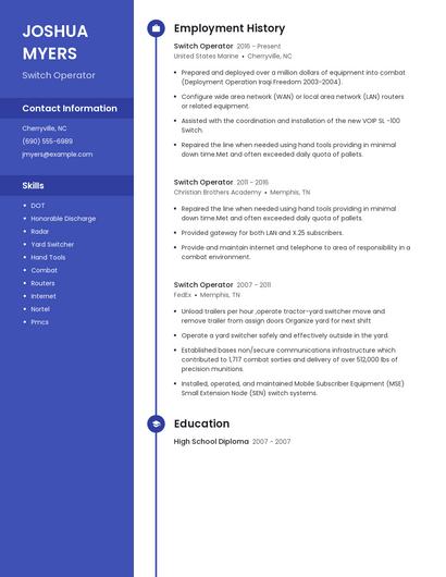 Switch Operator Resume