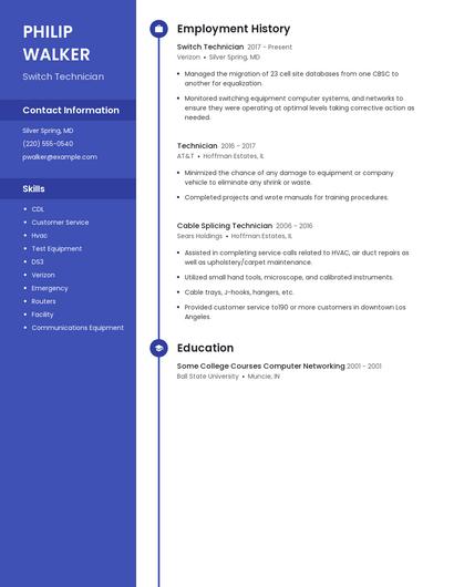 Switch Technician Resume