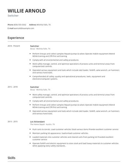 Switcher Resume