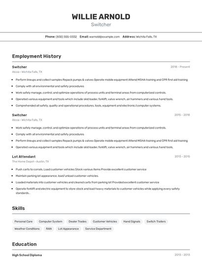 Switcher Resume