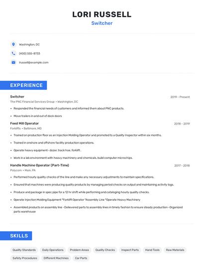 Switcher Resume