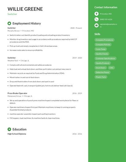 Switcher Resume