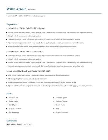 Switcher Resume