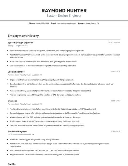 Resume example 2