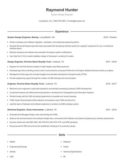 Resume example 1