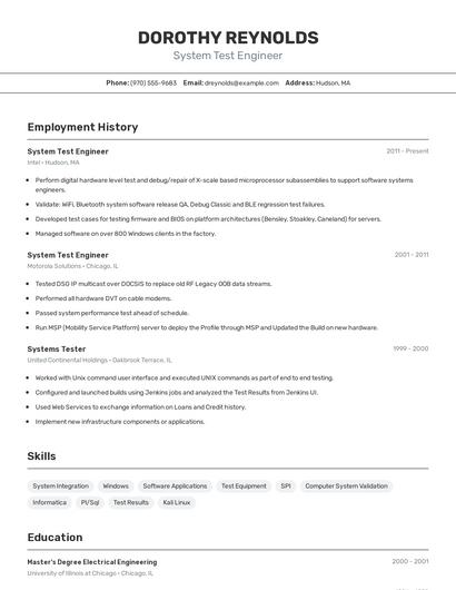 Resume example 2