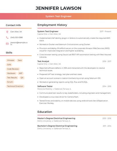 Resume example 3