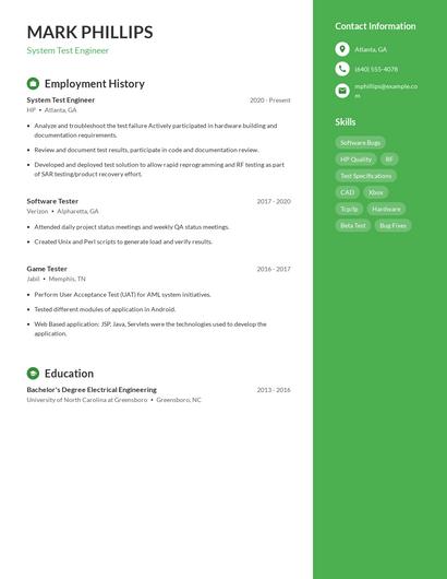Resume example 5