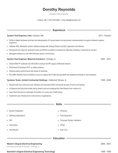 Resume example 1