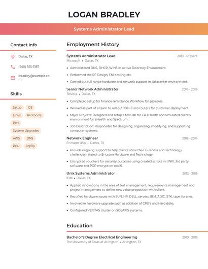 Resume example 3