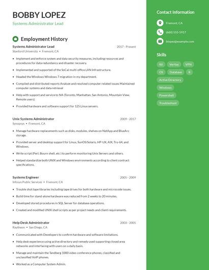 Resume example 5