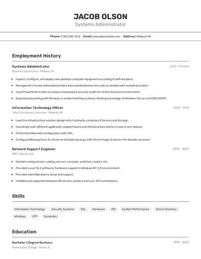 Resume example 2