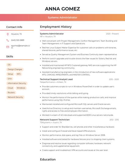 Resume example 3