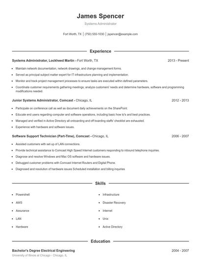 Resume example 1