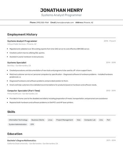 Resume example 2