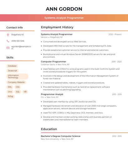 Resume example 3