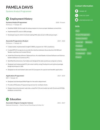 Resume example 5