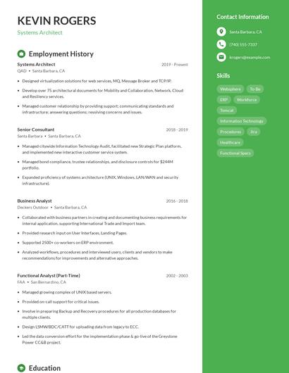 Resume example 5