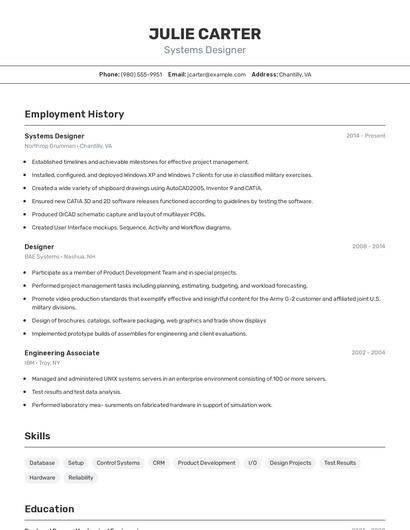 Resume example 2