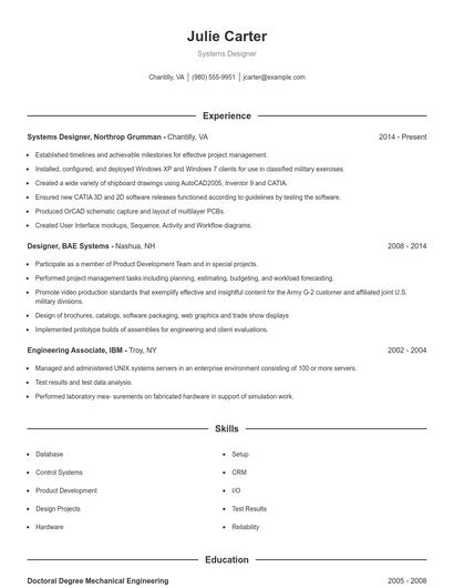 Resume example 1