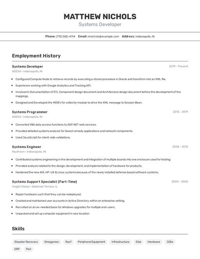Resume example 2