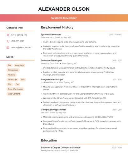 Resume example 3