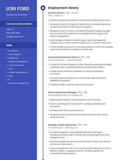 Systems Director Resume