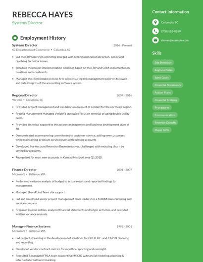 Systems Director Resume
