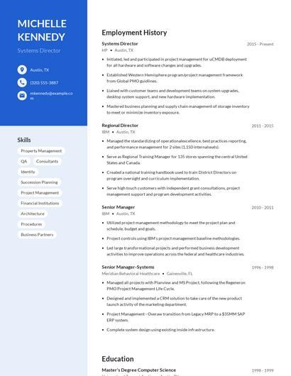 Systems Director Resume