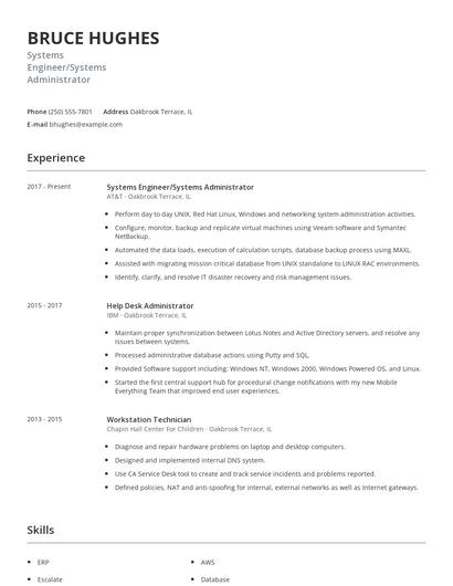 Systems Engineer/Systems Administrator Resume