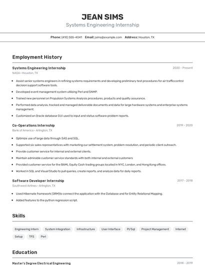 Resume example 2