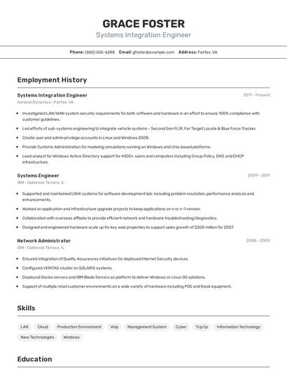 Resume example 2
