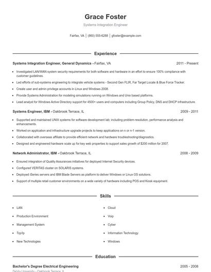 Resume example 1