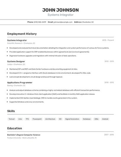 Resume example 2