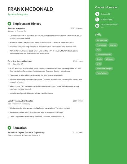 Resume example 5