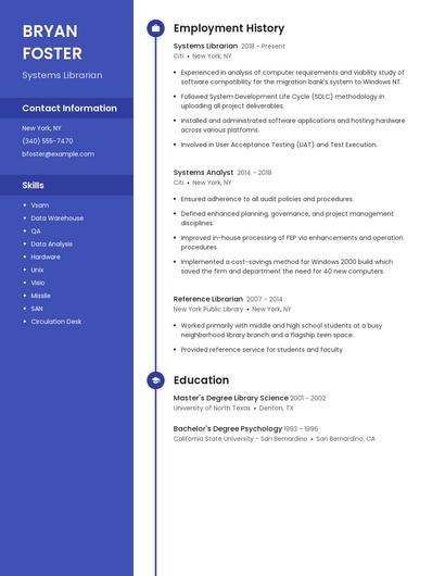 Systems Librarian Resume