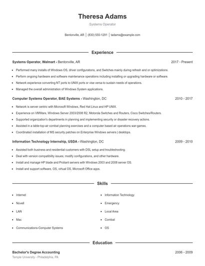 Resume example 1