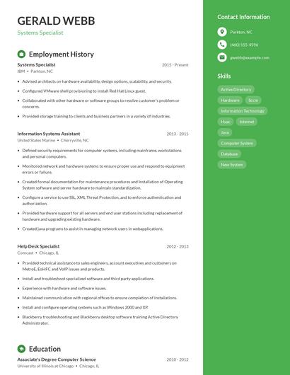 Resume example 4