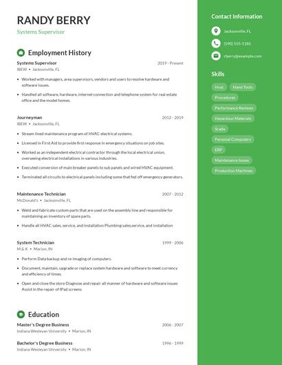 Resume example 4
