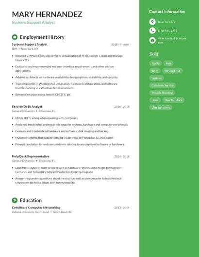 Resume example 4