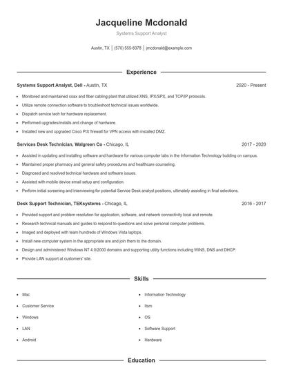 Resume example 1