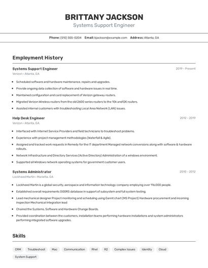 Resume example 2