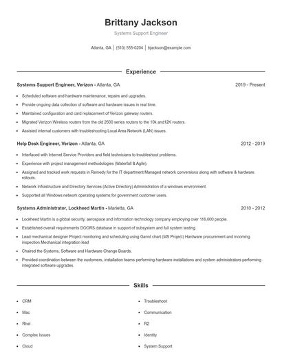 Resume example 1