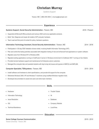 Resume example 1