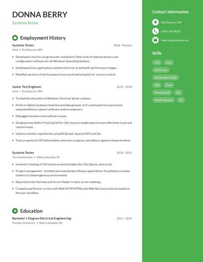 Resume example 5