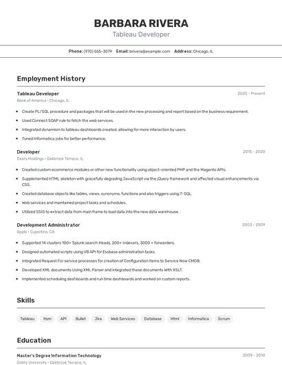 Resume example 2