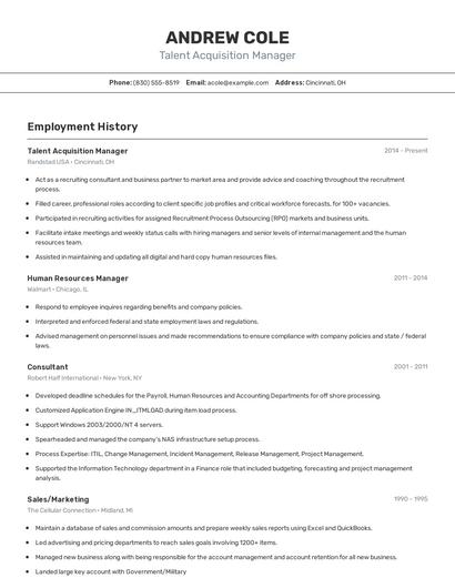 Resume example 2