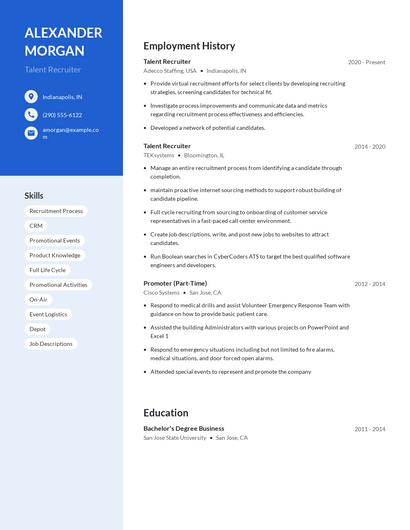 Talent Recruiter Resume